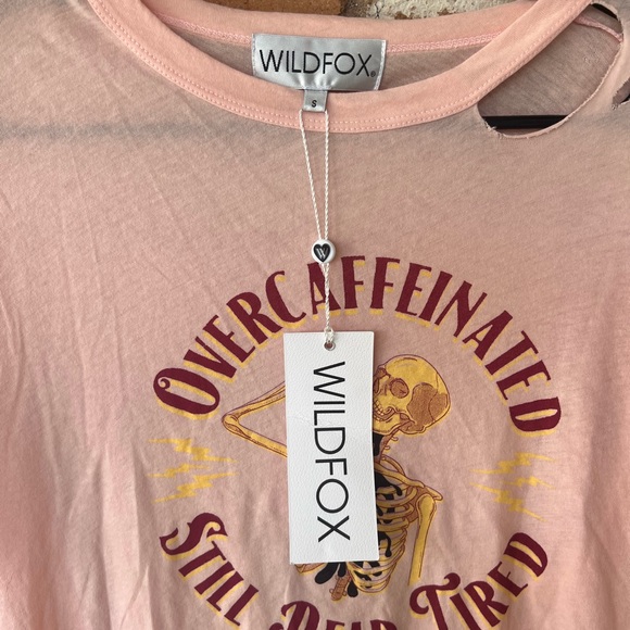 NWT WILDFOX Overcaffenated but still dead tired long sleeve top - Picture 2 of 6